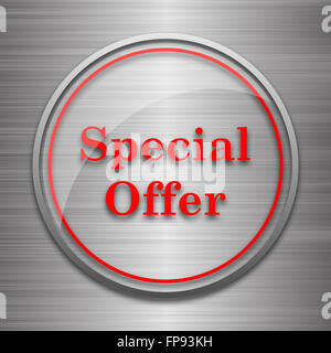 Special offer icon. Metallic internet button on black background Stock ...