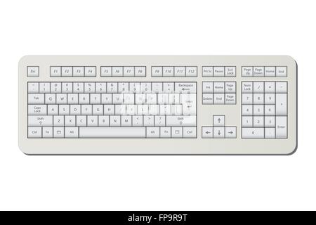 Image of a keyboard isolated on a white background. Stock Vector