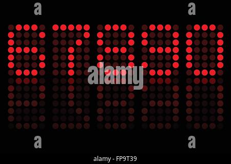 Red Digits Matrix Display Stock Vector