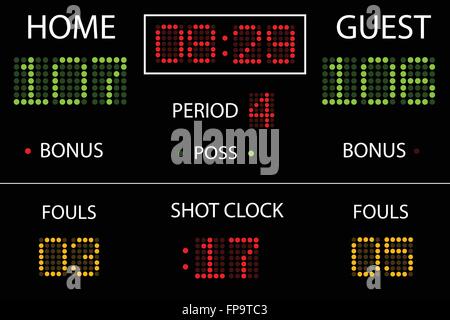 Vector Basketball Scoreboard Stock Vector