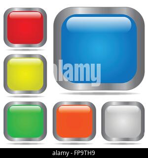 Vector Square Web Buttons Stock Vector