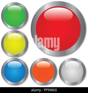 Vector Round Web Buttons Stock Vector
