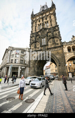 Prague, Czech Republic. 16th Mar, 2016. The Powder Tower in Prague © Aziz Karimov/Pacific Press/Alamy Live News Stock Photo