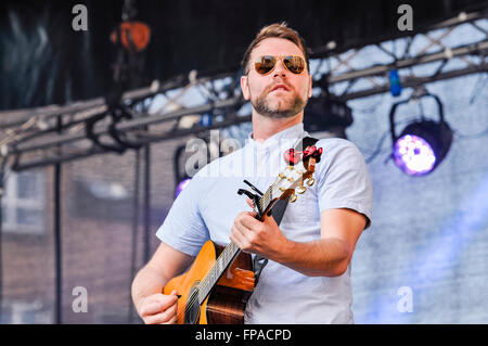 Belfast, Northern Ireland. 17 Mar 2016 - Former Westlife member Brian McFadden sings at the St. Patrick's Day concert in Belfast Credit:  Stephen Barnes/Alamy Live News Stock Photo