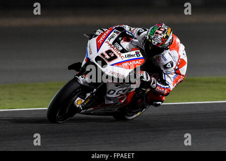 Losail International Circuit, Doha, Qatar. 18th Mar, 2016. Commercial Bank Grand Prix of Qatar. Danilo Petrucci (Octo Pramac) during the free practice sessions. Credit:  Action Plus Sports/Alamy Live News Stock Photo