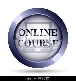 Online course icon. Internet button on white background Stock Photo - Alamy