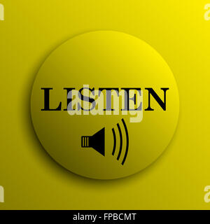 Listen icon. Internet button on white background Stock Photo - Alamy