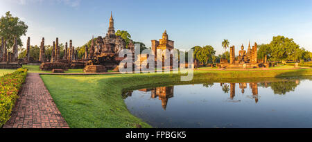 panorama of Sukothai Historical Park, Thailand Stock Photo