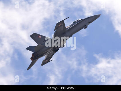 Schweizer Luftwaffe, Swiss Air Force F/A-18C Hornet J-5005 Stock Photo