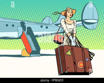 Pretty girl the tourist arrived Stock Vector