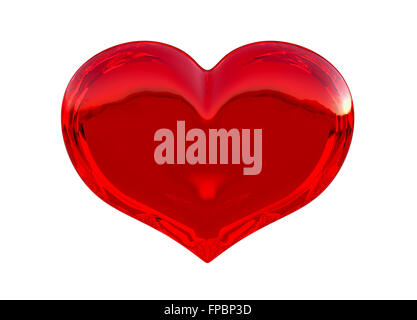 Semitransparent red heart shape isolated over white Stock Photo