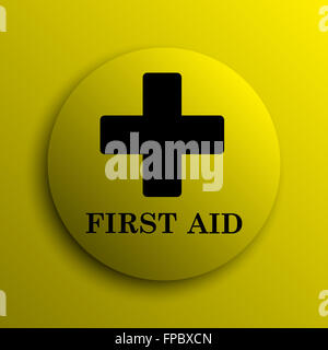 First aid icon. Internet button on white background Stock Photo - Alamy