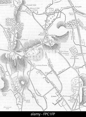 LONDON: Hornsey: Map of in 1819, 1880 Stock Photo