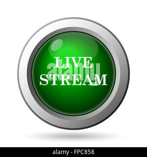 Live stream icon. Internet button on white background Stock Photo