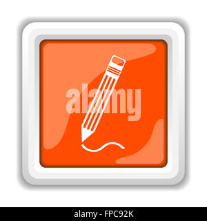Pen icon. Internet button on white background Stock Photo - Alamy