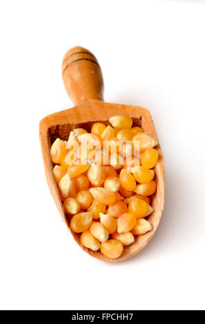 Uncooked corn grains close up shot Stock Photo