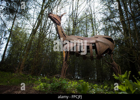 The Sculpture Trail / Walk at Sherborne, Gloucestershire around the Sherborne estate. Stock Photo