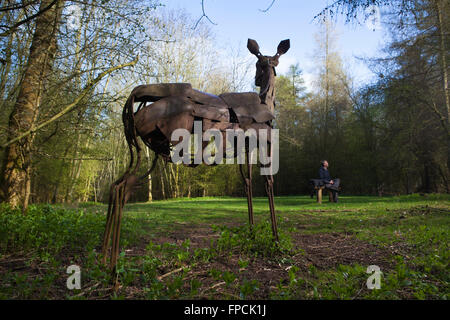 The Sculpture Trail / Walk at Sherborne, Gloucestershire around the Sherborne estate. Stock Photo