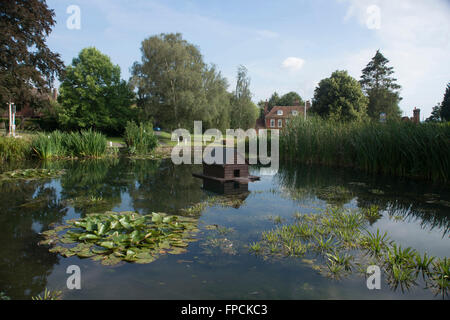 A view of the Grade II listed pond in Otford, Kent. Stock Photo