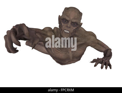 3D rendered ancient vampire on white background isolated Stock Photo