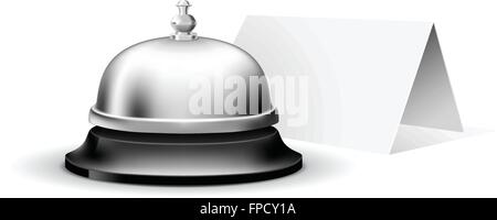 Service bell with blank calling card, made with gradient mesh Stock Vector