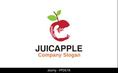 Juicy apple Design Illustration Stock Vector