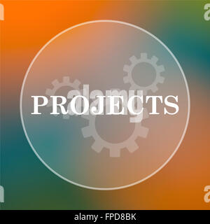 Projects icon. Internet button on white background Stock Photo - Alamy