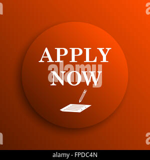 Apply now icon. Internet button on white background Stock Photo - Alamy