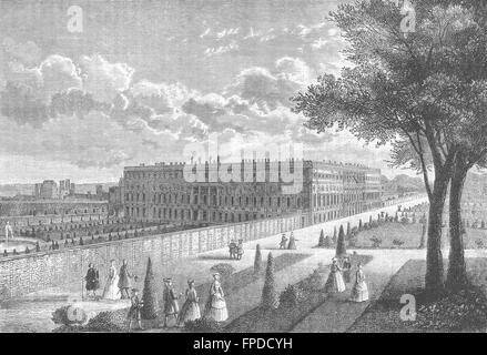 HAMPTON COURT PALACE : Hampton Court (from a print published about 1770), 1888 Stock Photo