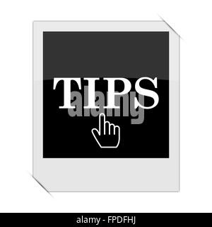 Tips and tricks icon within a photo on white background Stock Photo - Alamy