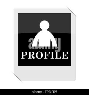 Profile icon within a photo on white background Stock Photo