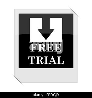 Free trial icon within a photo on white background Stock Photo