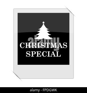 Christmas special icon within a photo on white background Stock Photo