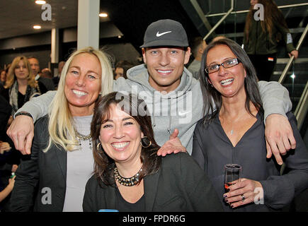 TOWIE Star Joey Essex at the official opening of Base Jump Trampoline Park in Rayleigh, Essex  Featuring: Joey Essex Where: Rayleigh, United Kingdom When: 15 Feb 2016 Stock Photo