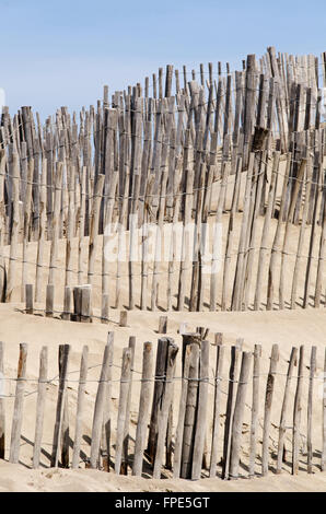 Fences on the beach Espiguette in Camargue France Stock Photo