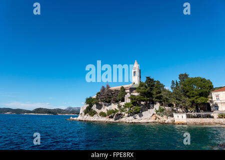 The Franciscan Monastery on the Elaphiti island of Lopud, in the Adriatic, near Dubrovnik, Croatia. Stock Photo