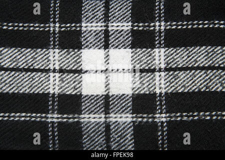 Woolen cloth, black with white stripes Stock Photo