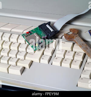 Old Computer Repair Stock Photo
