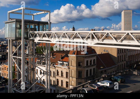 Marolles panoramic lift. Place Poelaert, Brussels, Belgium. (Every day from 7:00 to 23:00 / free). M Louise. To bridge the gap Stock Photo