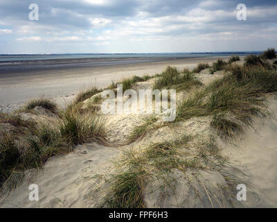 Sand dunes and beach at East Head, West Wittering, West Sussex Stock Photo