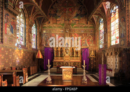 Main altar of the Basilica of the Holy Blood in Bruges, Belgium Stock Photo