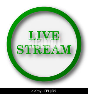 Live stream icon. Internet button on white background. Stock Photo