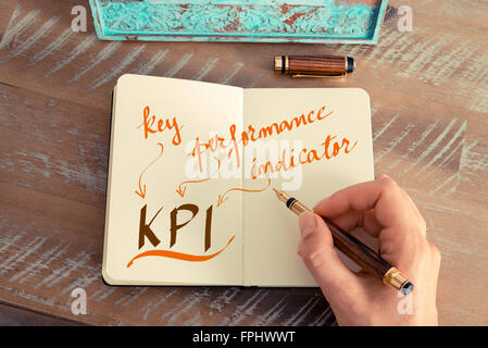Handwritten text KPI KEY PERFORMANCE INDICATOR, business success concept Stock Photo