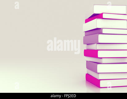 Multi colored books stacked - Education Stock Photo