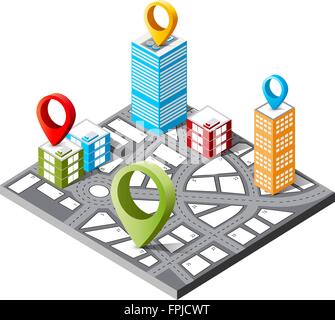 The navigation map Stock Vector