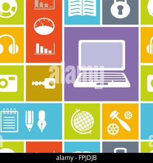 Seamless background of computer Stock Vector