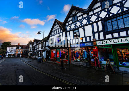 The square, Leominster in Herefordshire, England, located at the confluence of the Rivers Lugg  and Kenwater Stock Photo