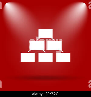 Organizational chart icon. Flat icon on blue background Stock Photo - Alamy