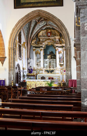 Madeira, interior of the church 'Igreja Matriz de Santa Cruz' Stock Photo