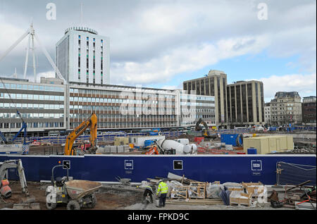 Central Square development on the site of the old bus station in Cardiff City Centre Wales UK  2016   KATHY DEWITT Stock Photo